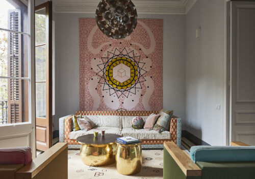 Modernist apartment in urban area