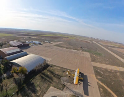 Hangar surroundings and landing strip