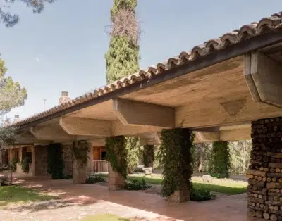 Brutalist rustic-style house with distinctive exteriors near Madrid