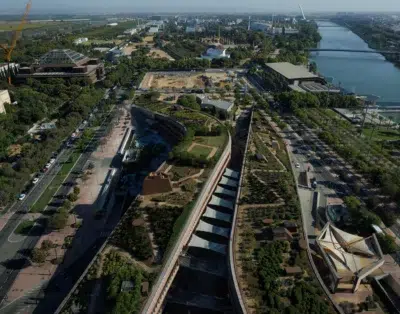 Jardín en altura contemporáneo con vistas panorámicas